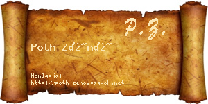 Poth Zénó névjegykártya